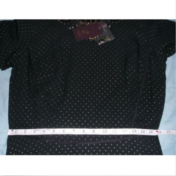 Marchesa Voyage Dot Beaded Fit & Flare Dress 10 - Picture 6 of 7